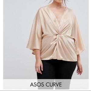 Champagne twist front kimono